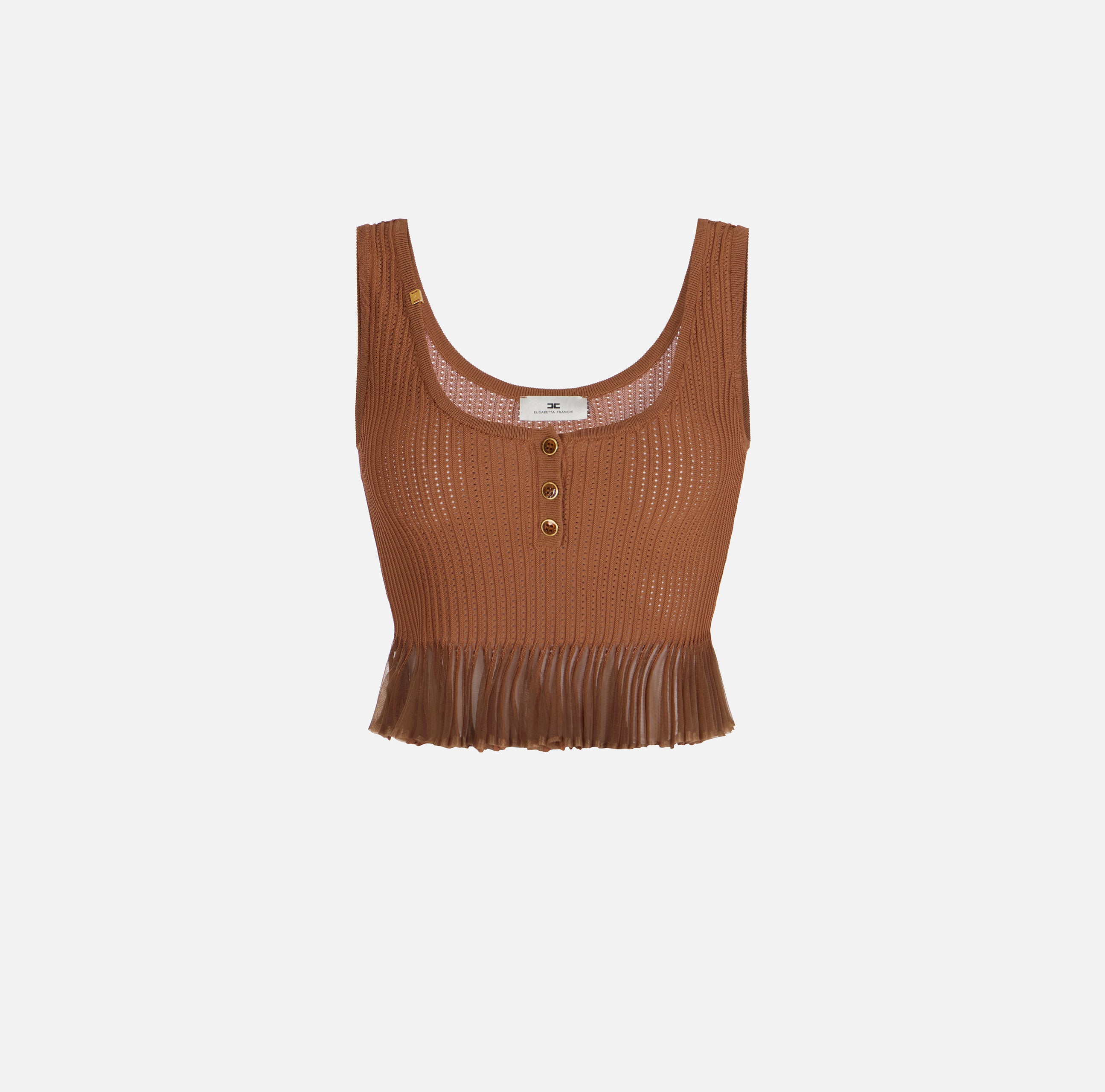 Elisabetta Franchi Top Cuoio