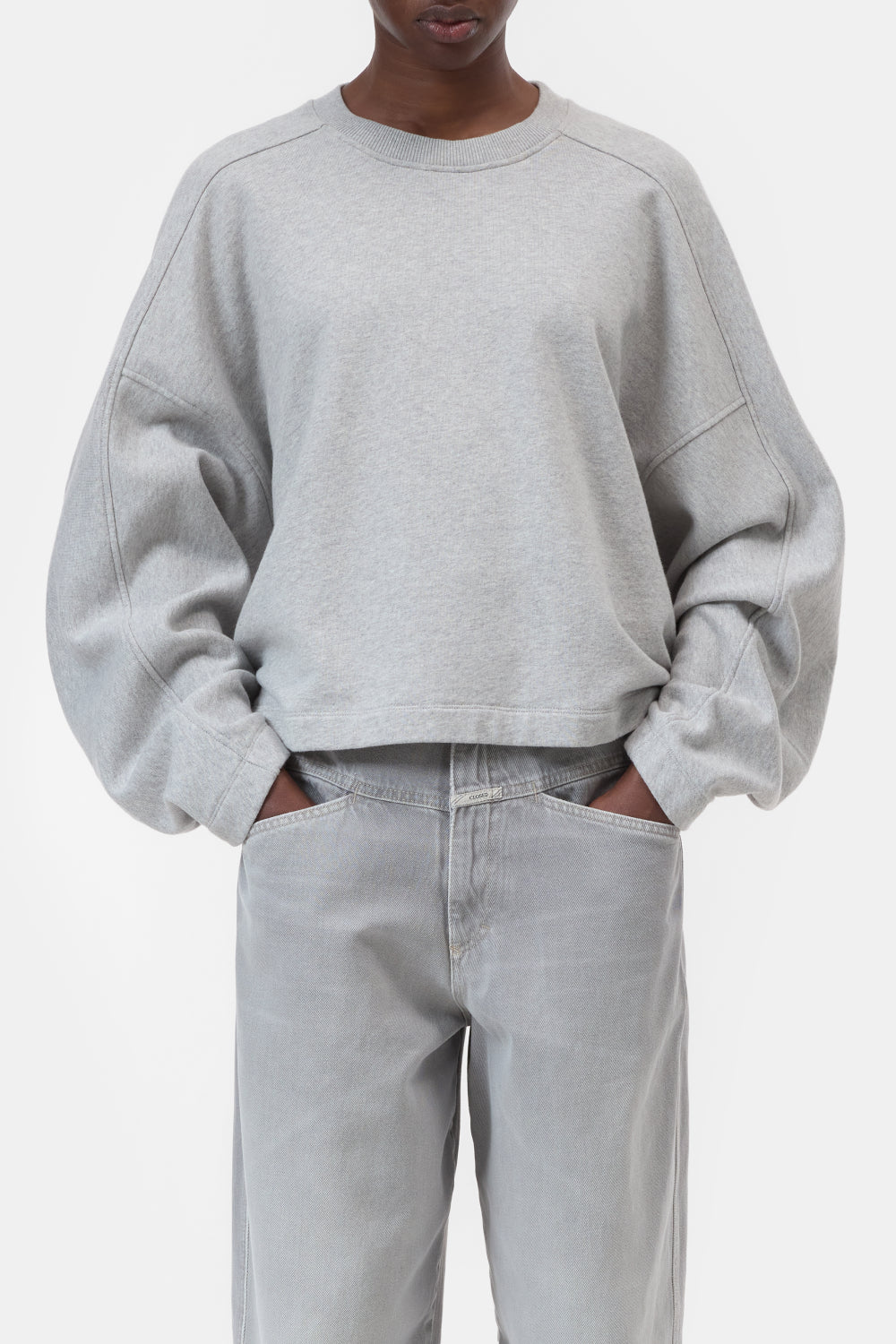 Closed Pullover Gathered Melange