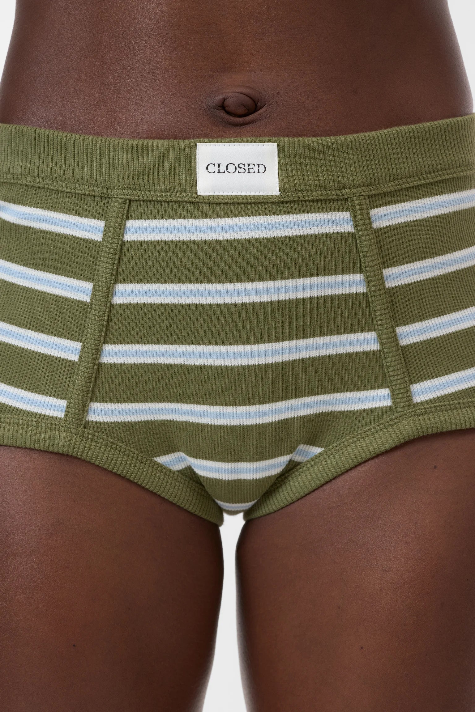 Closed Brief Striped Hunter Green