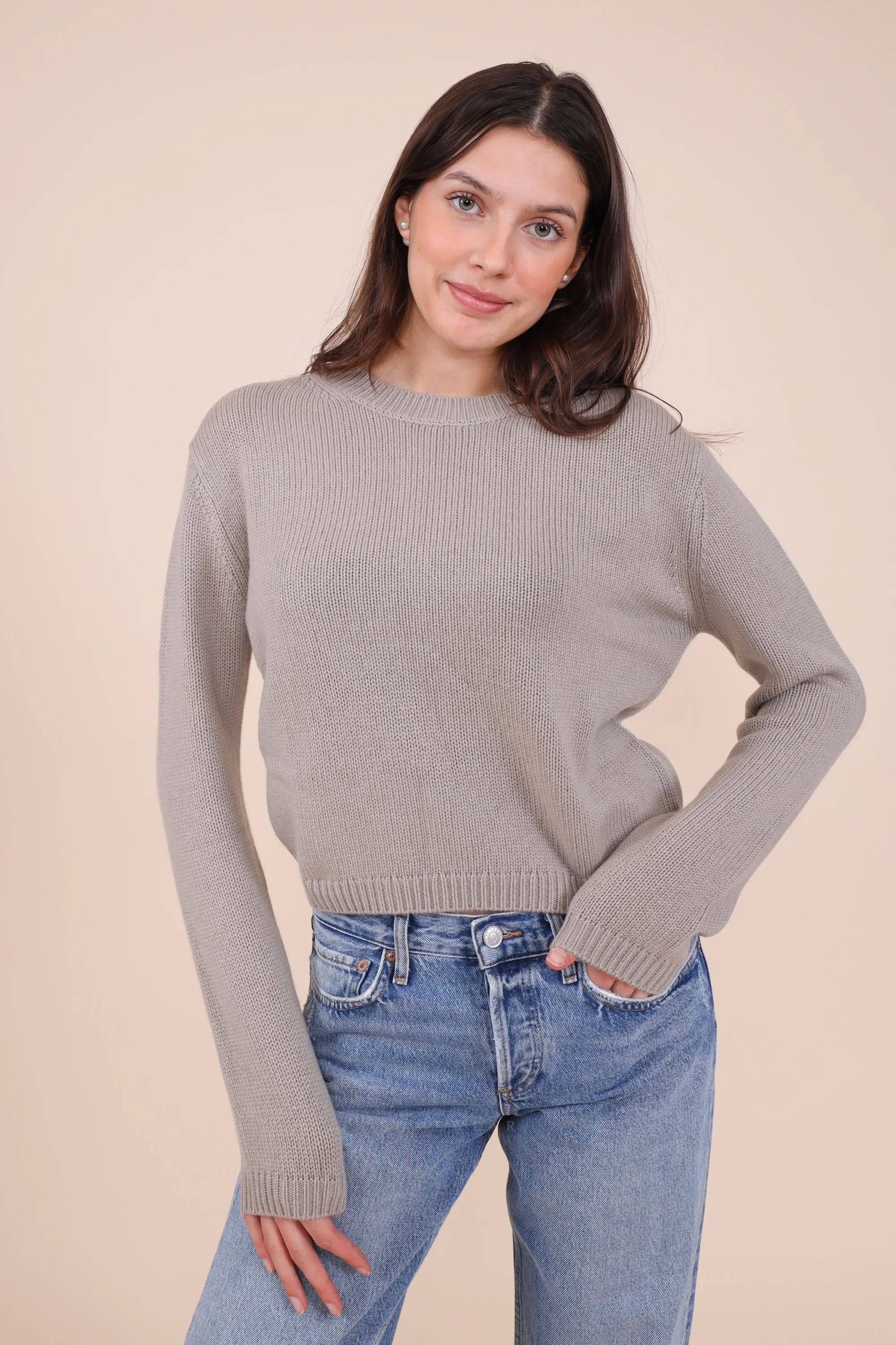 Herzens Pullover Taupe