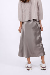 Matter of the Heart Skirt Satin Cashew