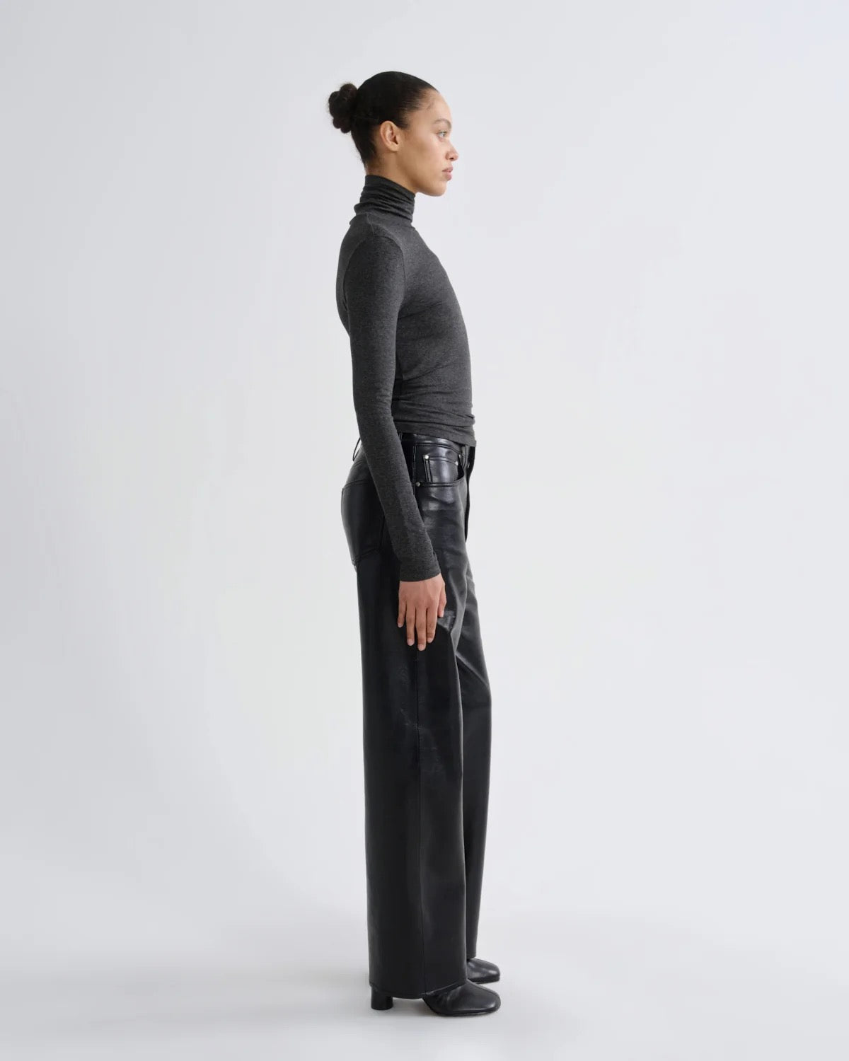 Agolde Pascale Top Charcoal