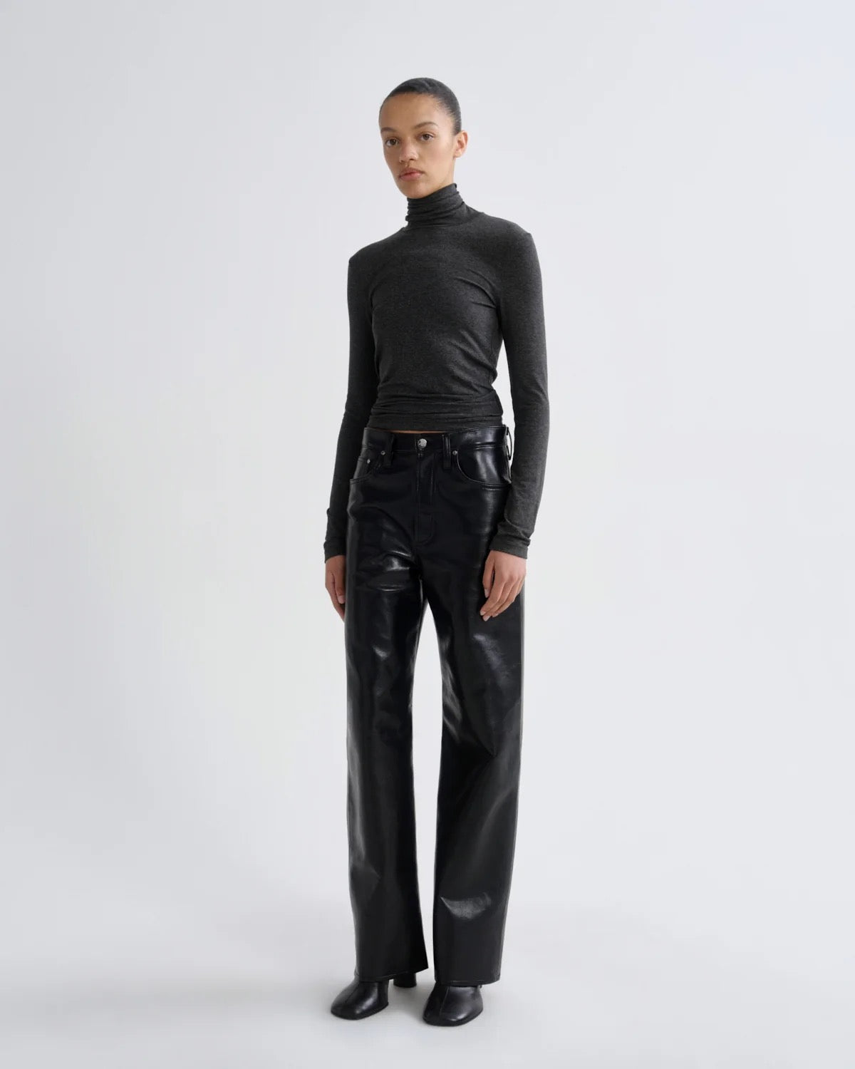 Agolde Pascale Top Charcoal