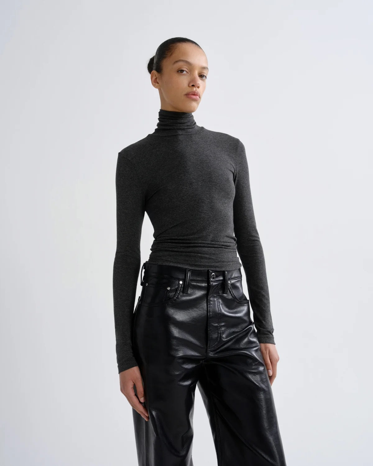 Agolde Pascale Top Charcoal