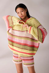 Liv Bergen Hoodie Crochet Limette