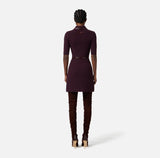 Elisabetta Franchi Kleid Bouclé Strick Merlot