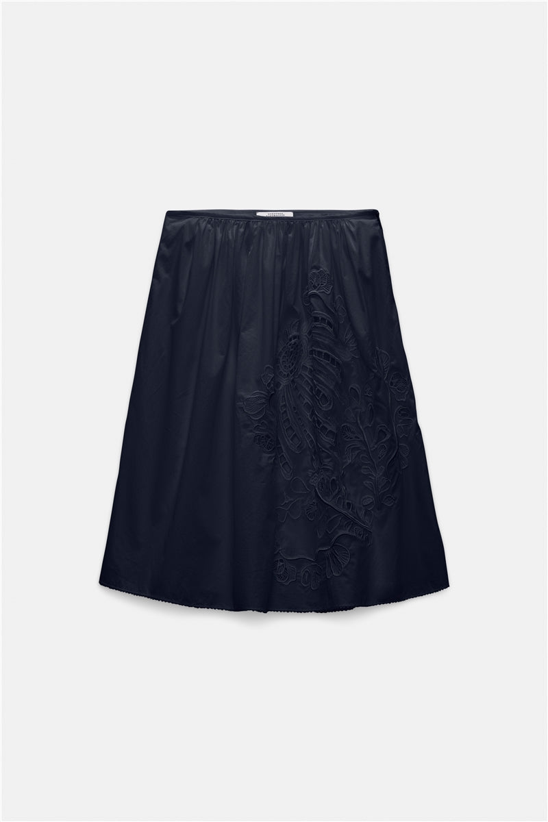 Schumacher Skirt Embroidered Beauty Navy