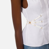Elisabetta Franchi Bluse Straps Bianco