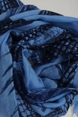 Friendly Hunting Felted Stole Garden Eden Indigo