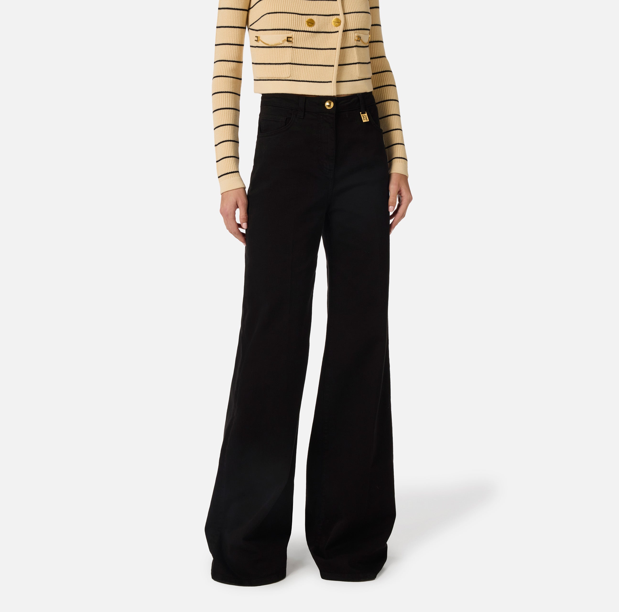 Elisabetta Franchi Jeans Palazzo Emblem