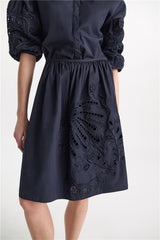 Schumacher Rock Embroidered Beauty Navy