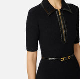 Elisabetta Franchi Kleid Bouclé Strick Nero