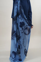 Friendly Hunting Felted Stole Garden Eden Indigo