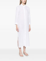 120% Lino Kleid Hemdbluse White