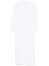 120% Lino Kleid Hemdbluse White