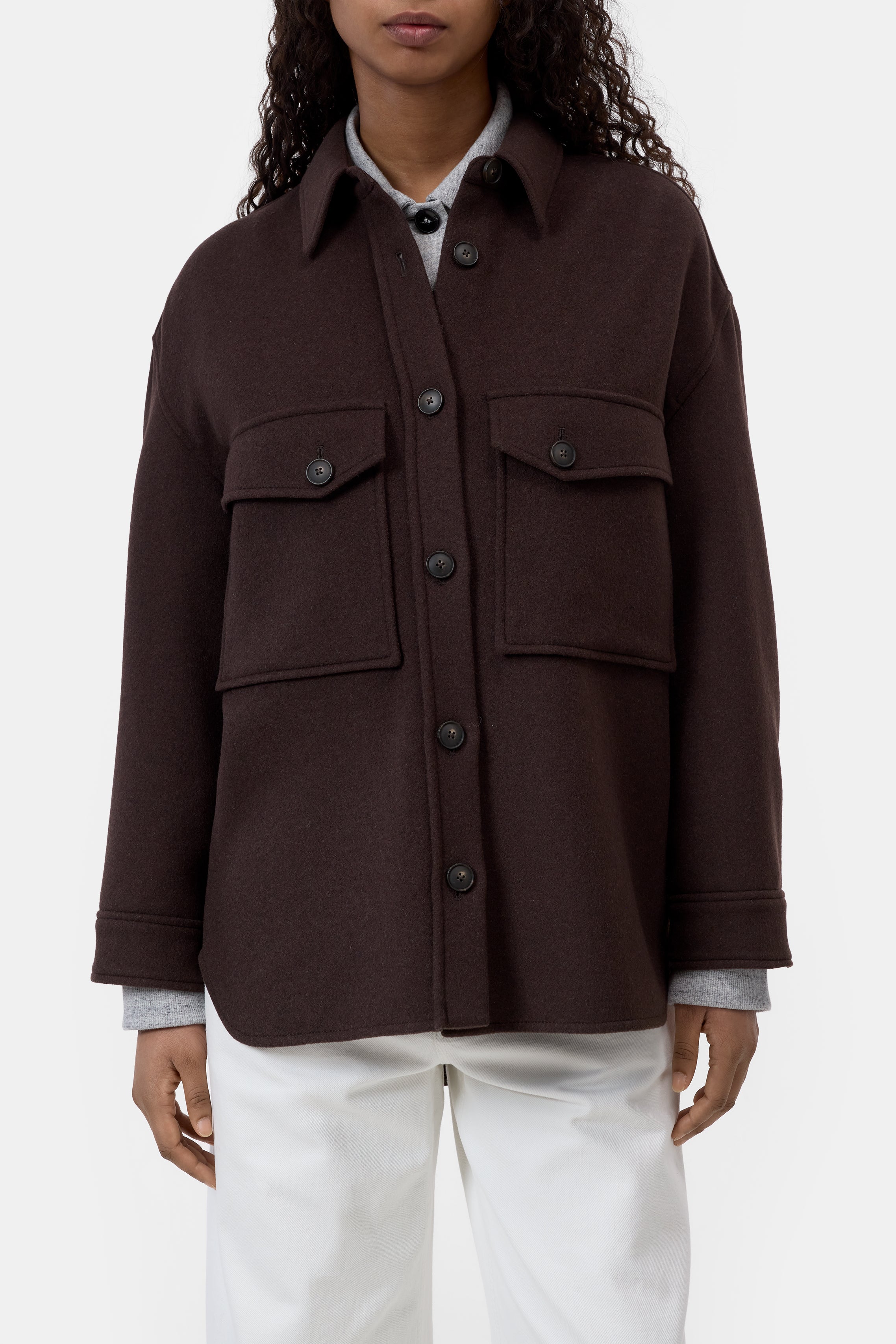 Closed Hemdjacke Mahagony