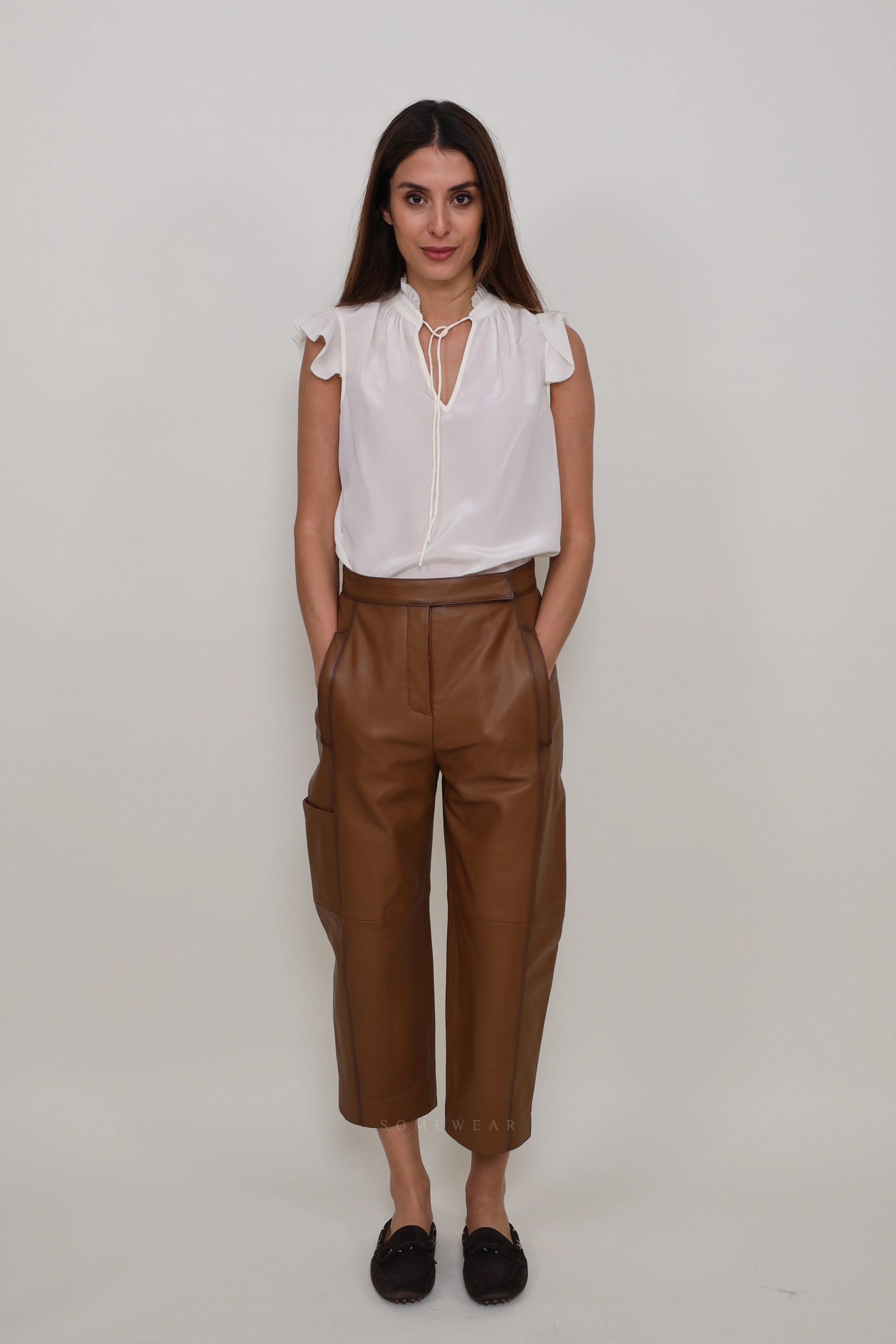 Dorothee Schumacher Leather Trousers Sleek Statement II