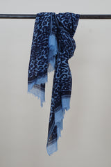 Friendly Hunting Tuch Felted Stole Cheetah Indigo