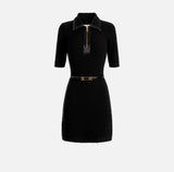 Elisabetta Franchi Kleid Bouclé Strick Nero
