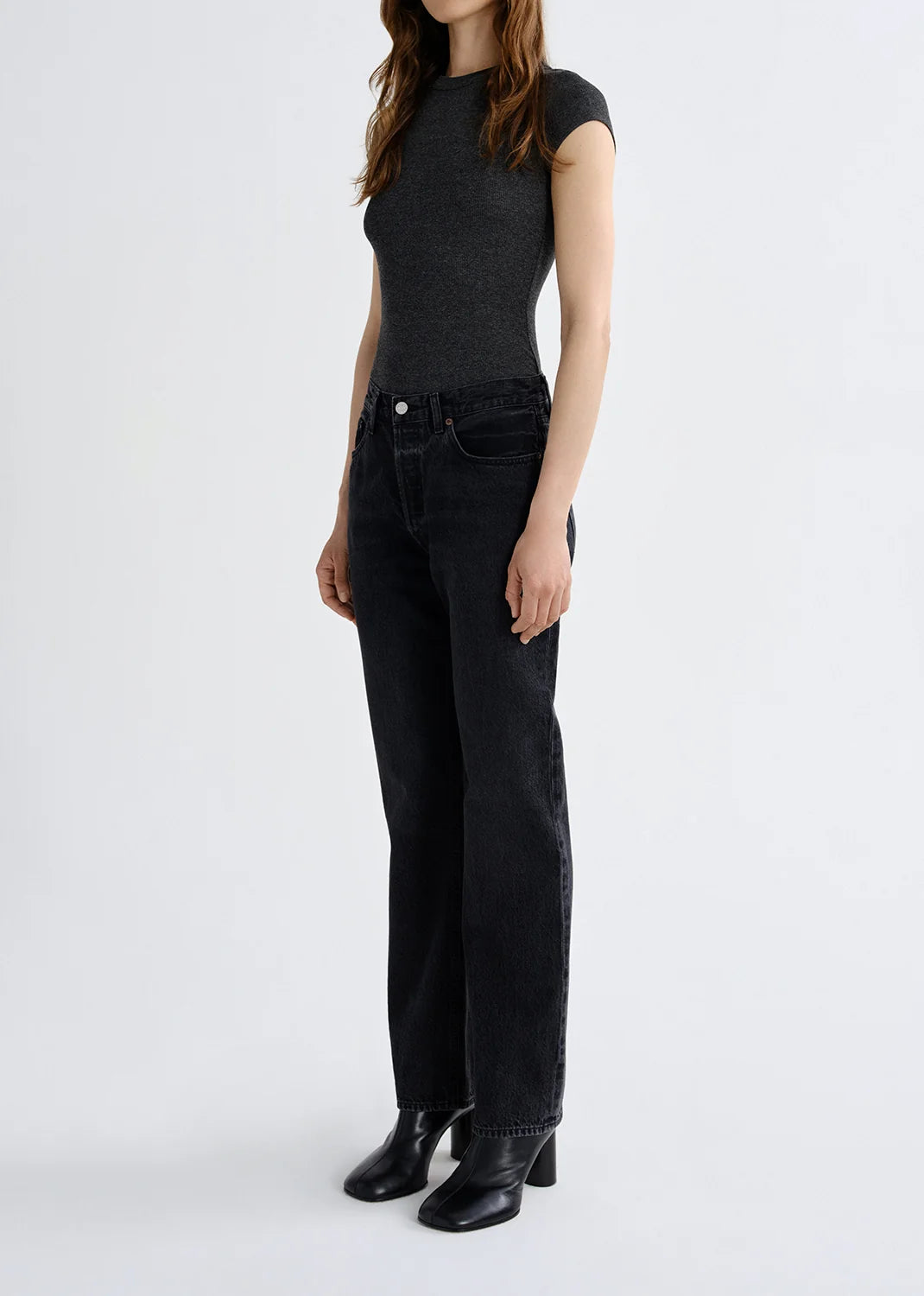 Agolde Tee Edison Charcoal