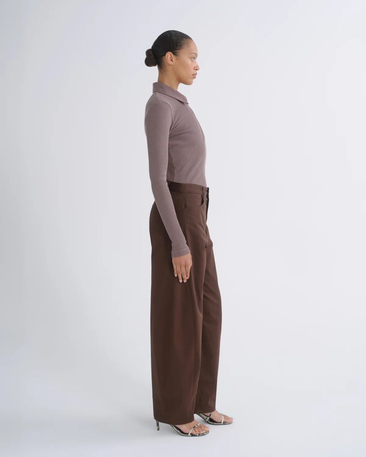 Agolde Poloshirt Amica Mauvine