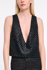 Dorothee Schumacher Top Sparkling Statement Graphite