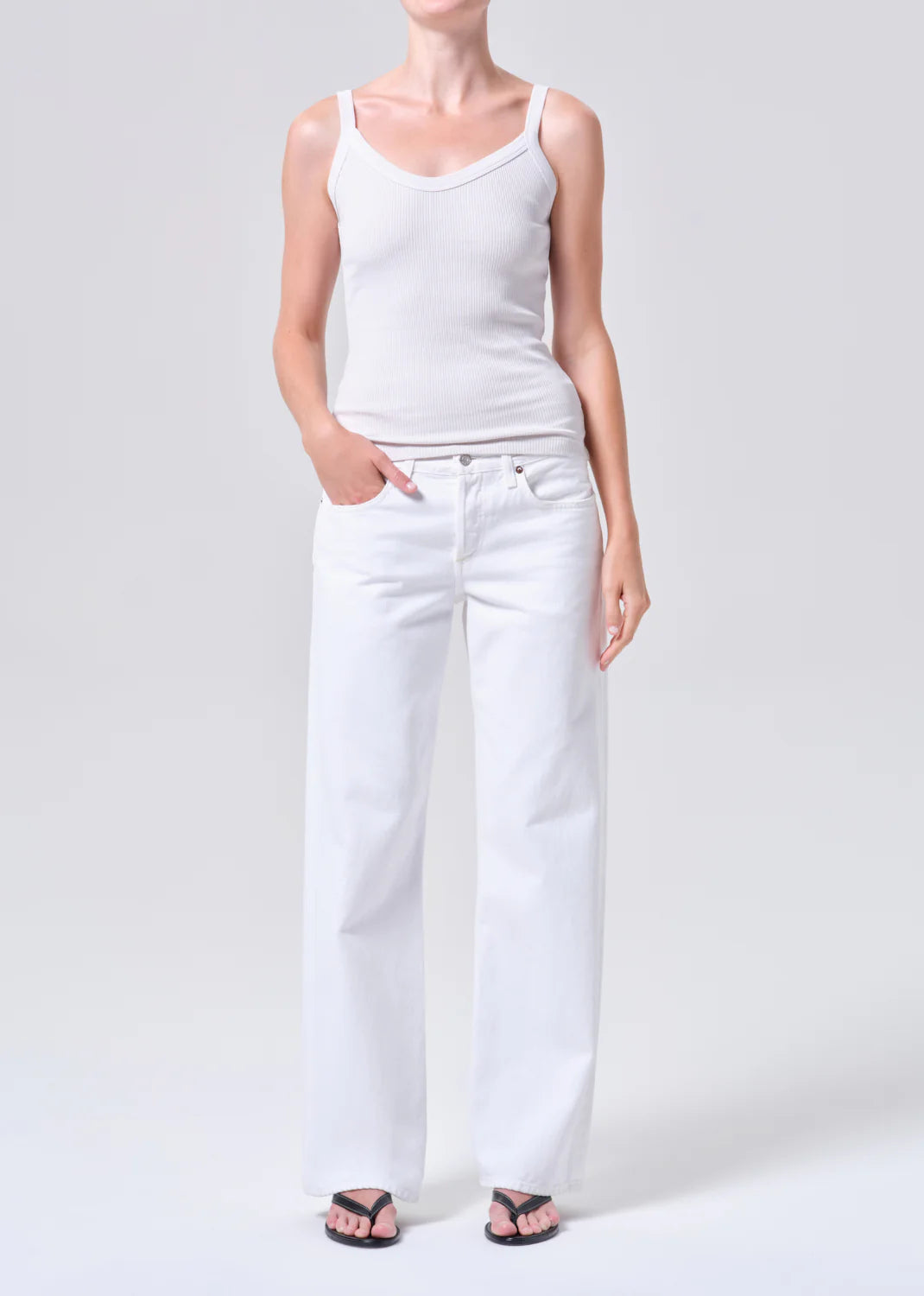 Agolde Jeans Low Rise Loose Marshmallow