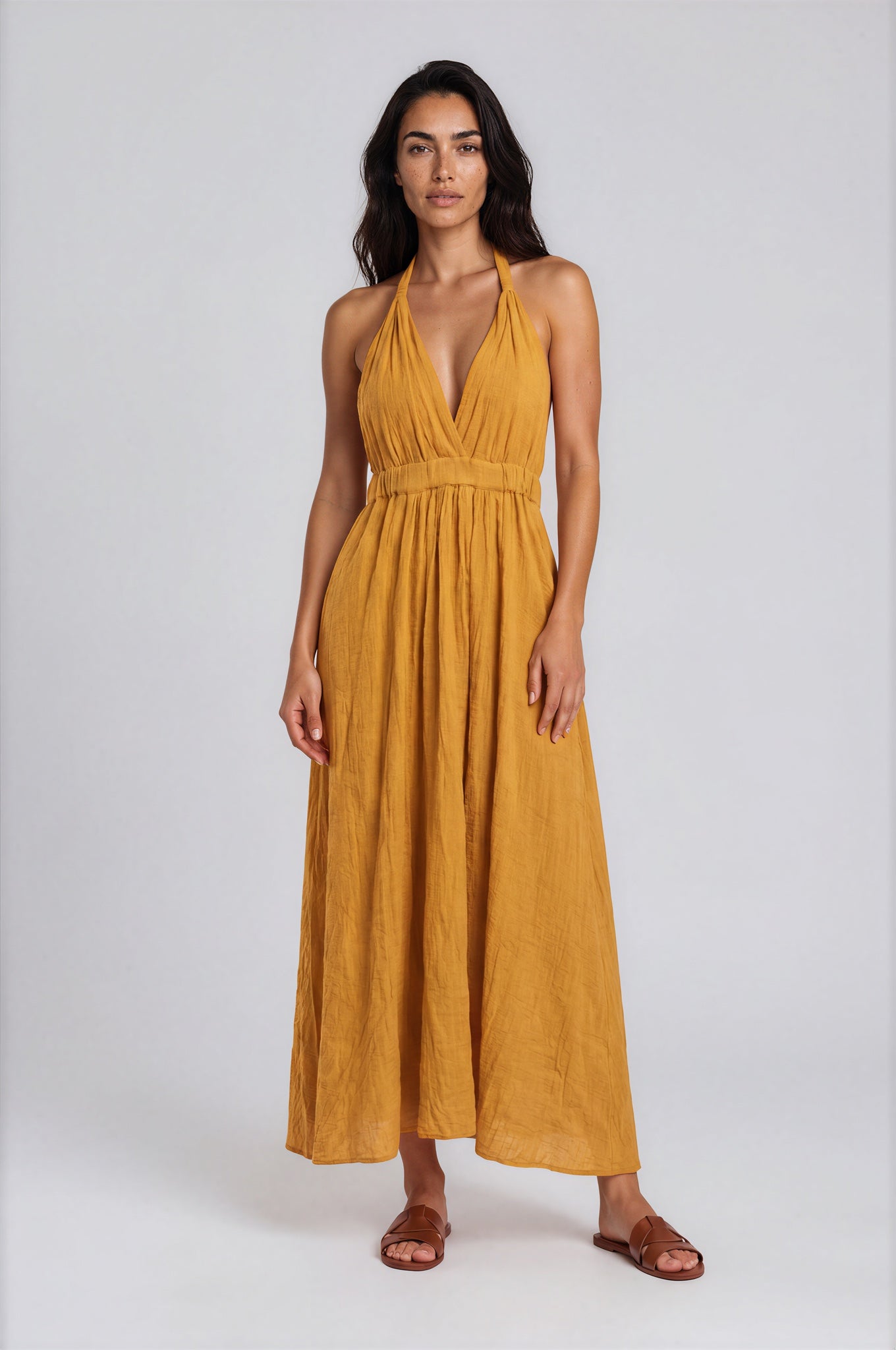 120% Lino Saffron Dress