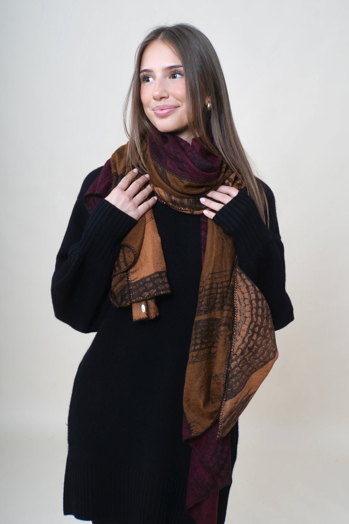 FH Tørklæde Patch Garden Eden Camel