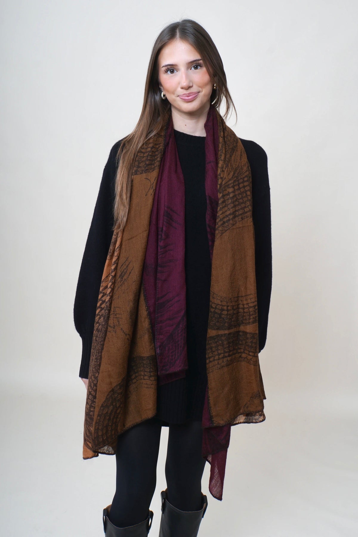 FH Tørklæde Patch Garden Eden Camel