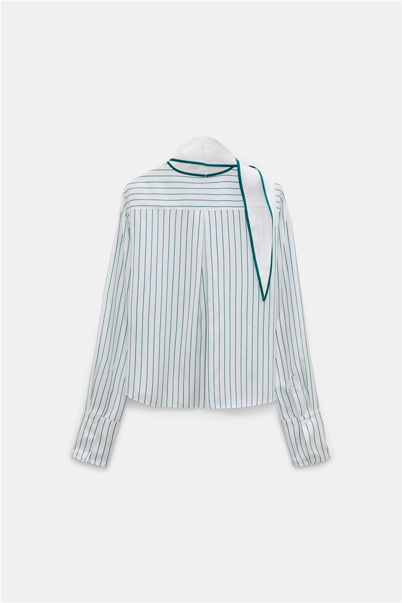 Dorothee Schumacher Bluse Stripes With A Twist Green