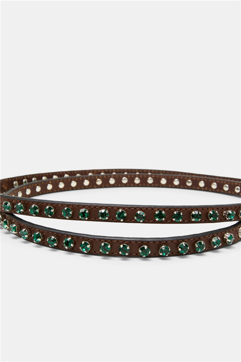 Dorothee Schuhmacher Gürtel Crystal Cuoio Green