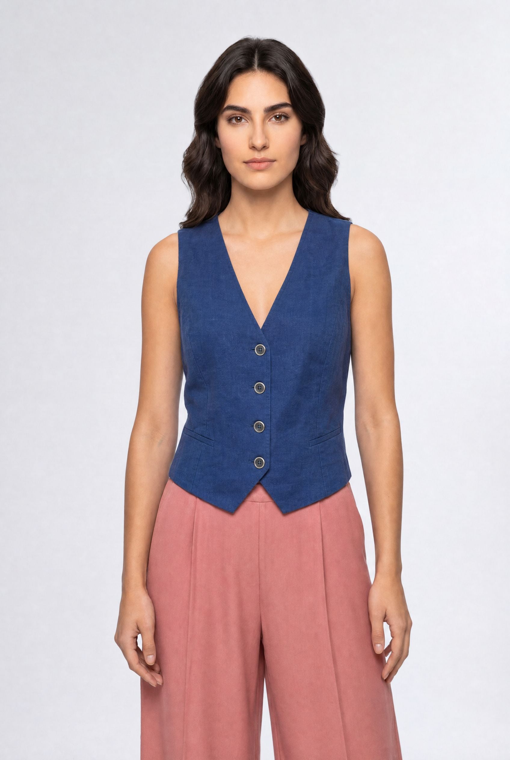 120% Lino Weste Indigo
