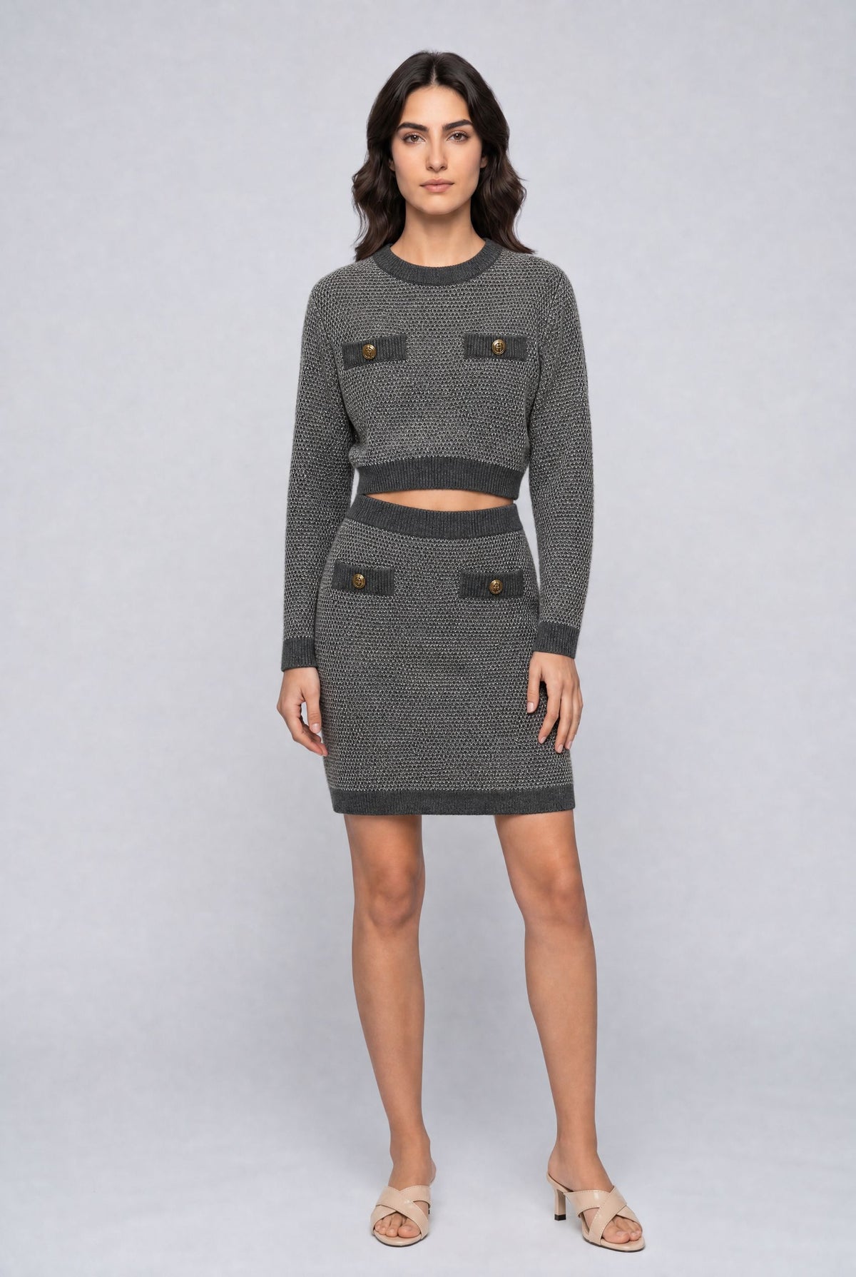Franchi Sweater Crop Grigio