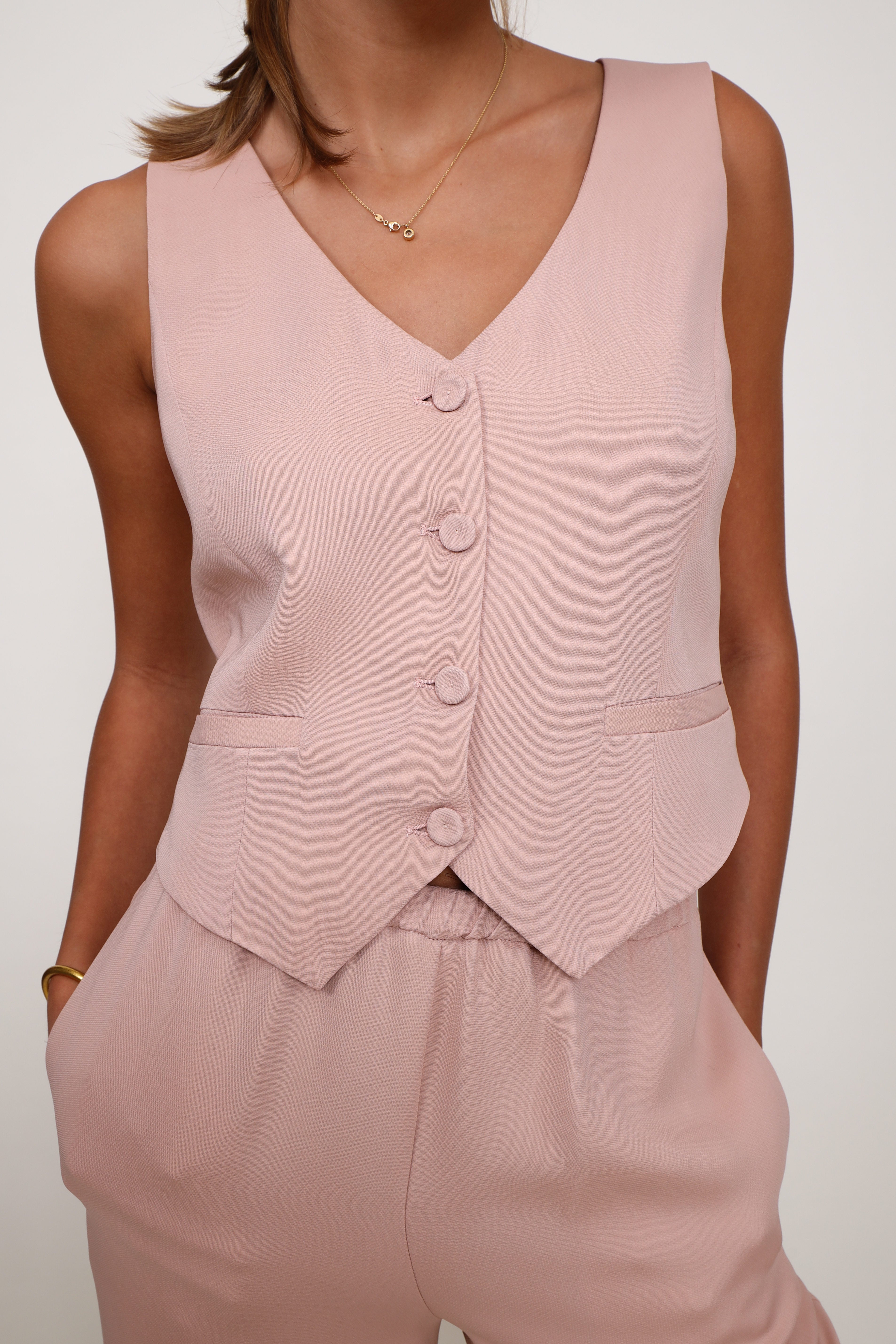 Liviana Conti Waistcoat Dust Pink