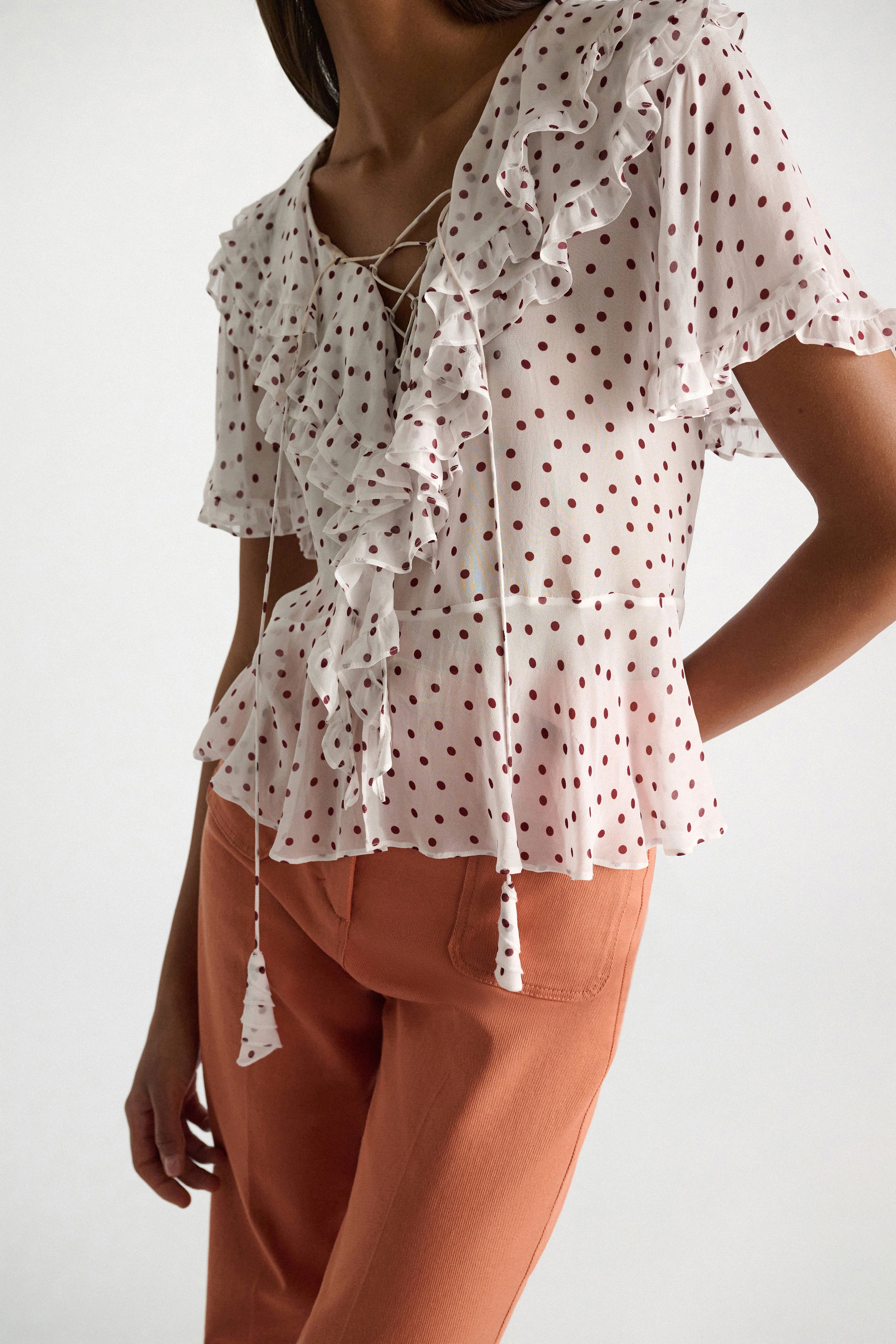 Dorothee Schumacher Bluse Dancing Dots Bordeaux