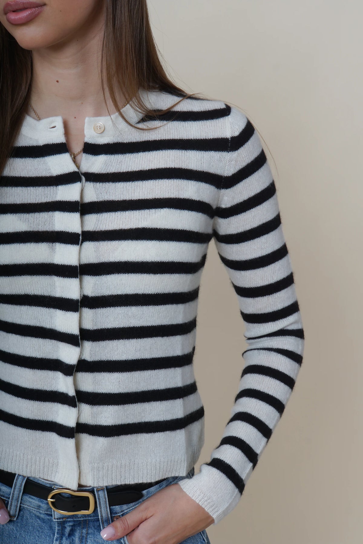 FH Cardigan Josefa New Stripe Ivory