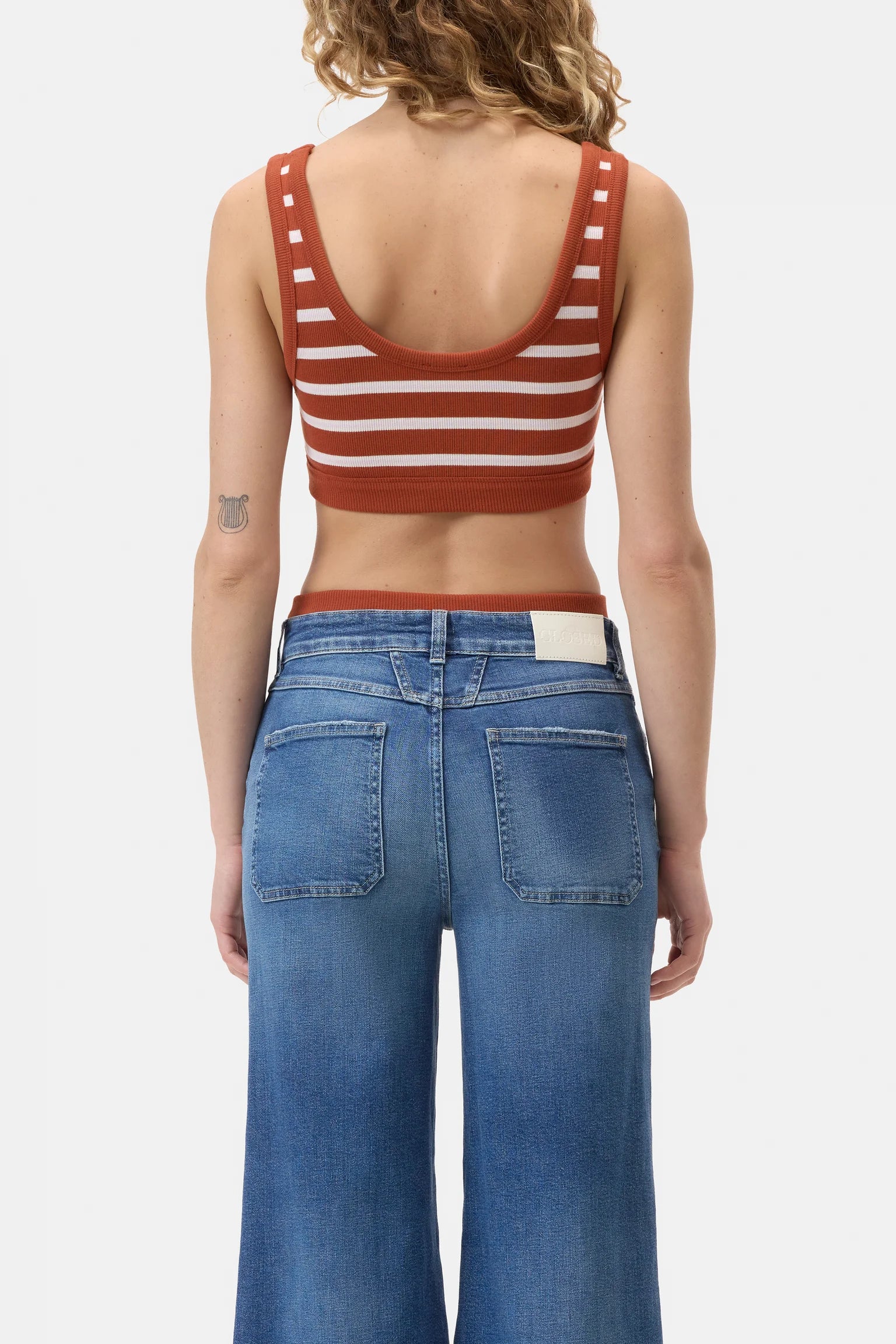 Closed Bralette Striped Brick Red