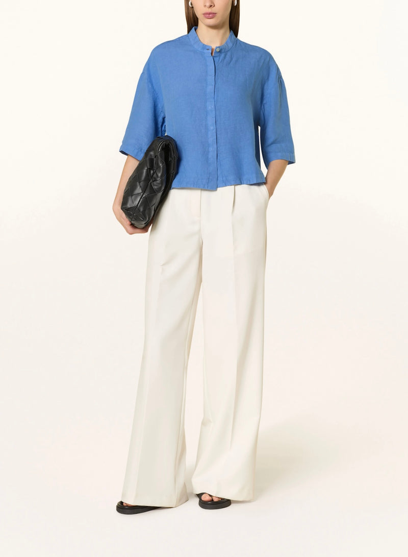120% Lino 3/4 Bluse Blau