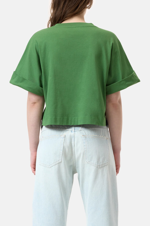 Closed Cropped T-Shirt Green