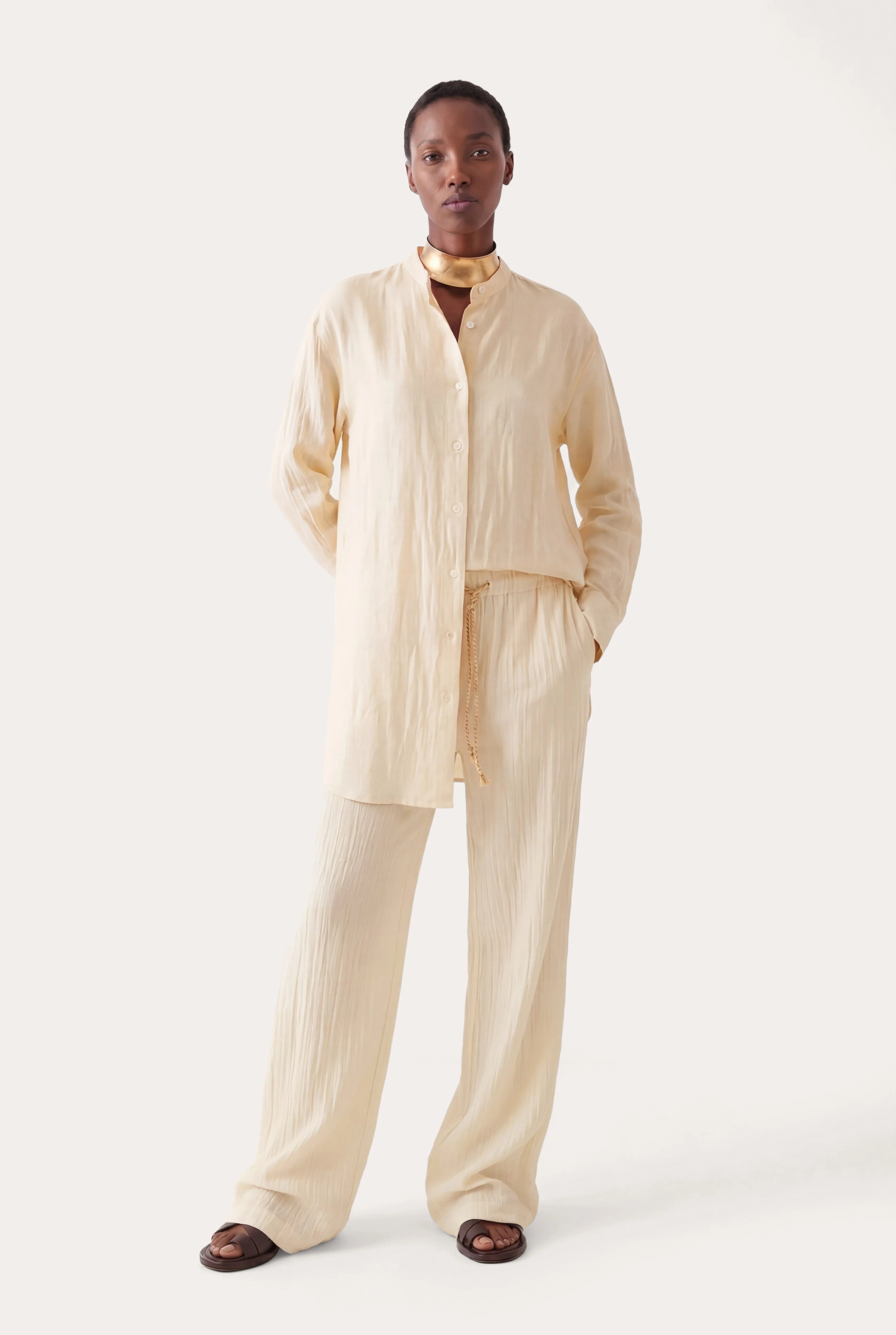 120% Lino Bluse Naturale