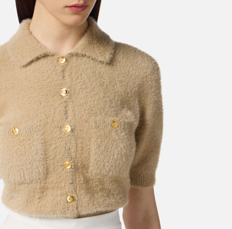 Elisabetta Franchi Cardigan Knit Honey