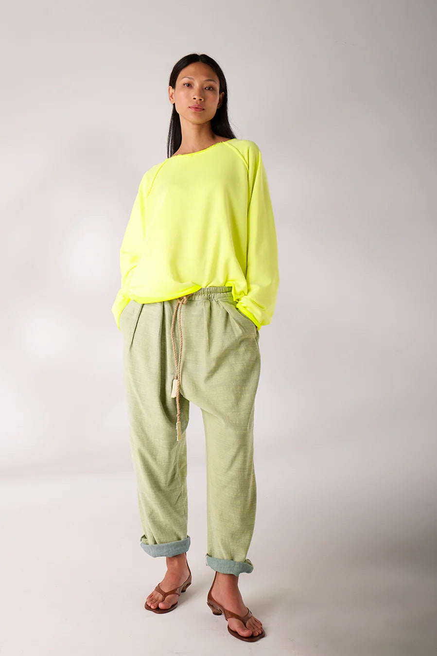 Liv Bergen Sweater Tag Neon Yellow
