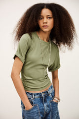 Ba&sh T-Shirt Blanca Khaki