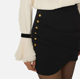 Elisabetta Franchi mini skirt jewel buttons
