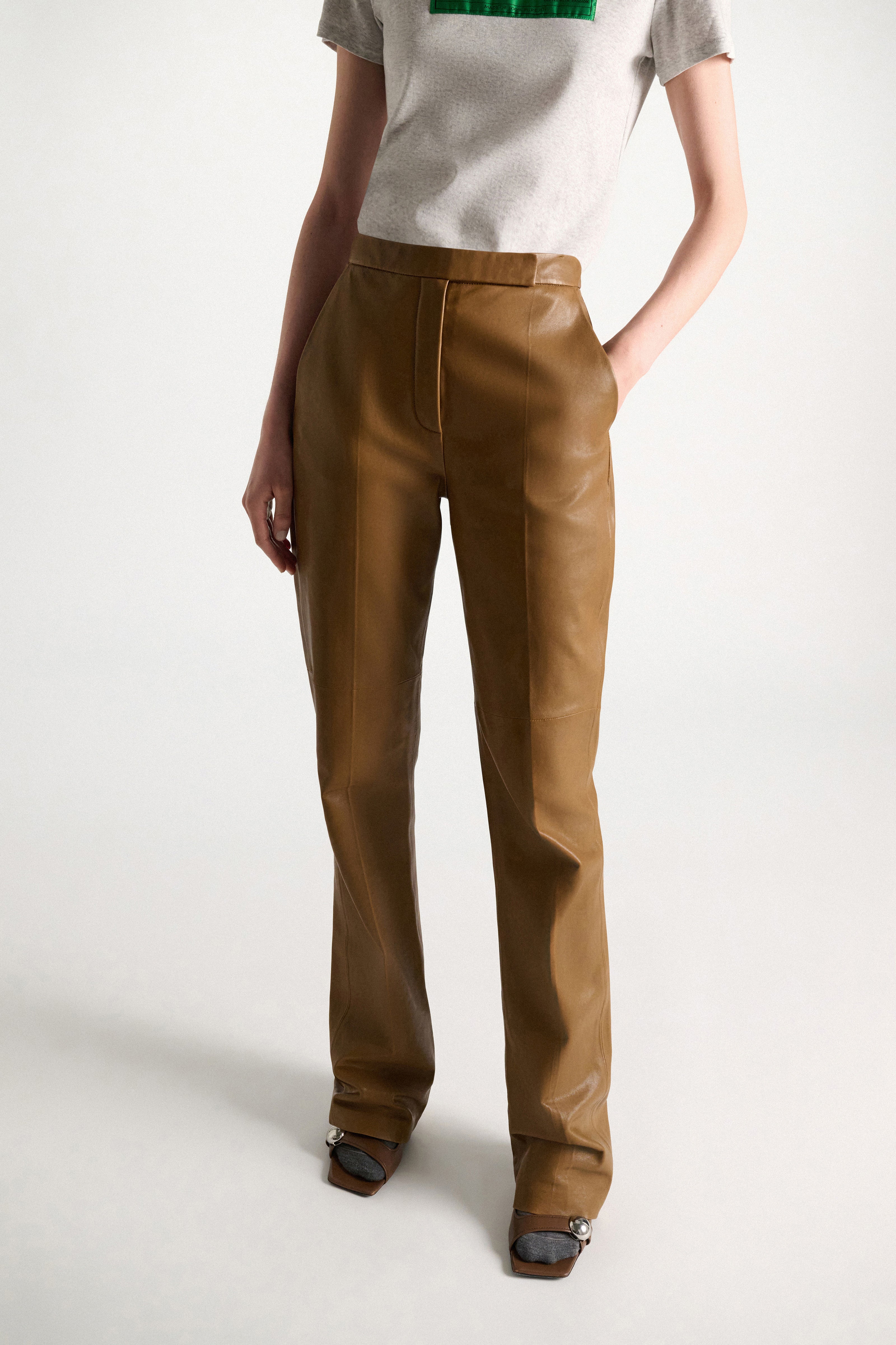 Dorothee Schumacher Lederhose Sleek Statement Saffron