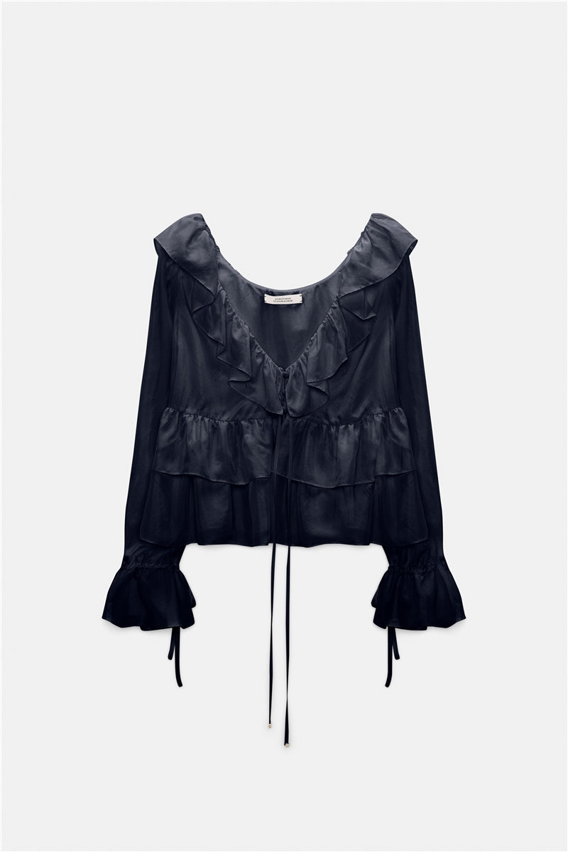 Dorothee Schumacher Blouse Playful Volumes Navy