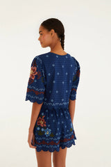 Farm Rio Shorts Stitched Garden