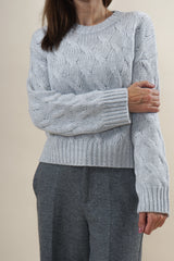 Herzensangelegenheit Crewneck Zopf Aluminium