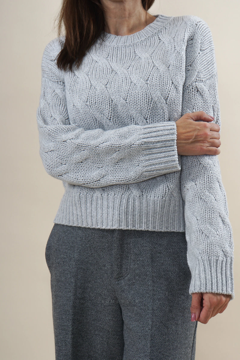 Herzensangelegenheit Crewneck Zopf Aluminium